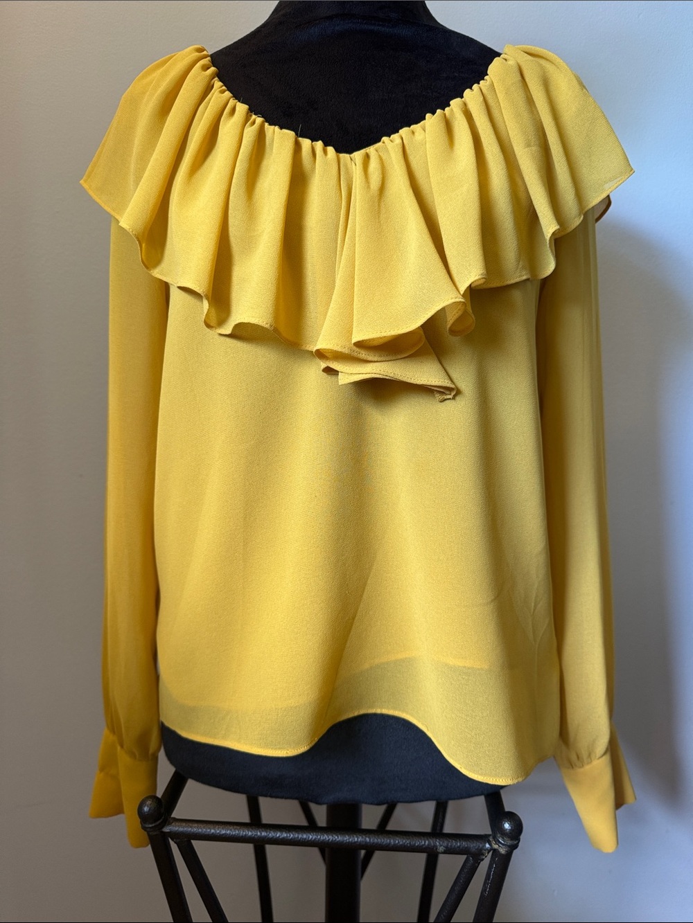 1. State Yellow Off-Shoulder Ruffle Blouse